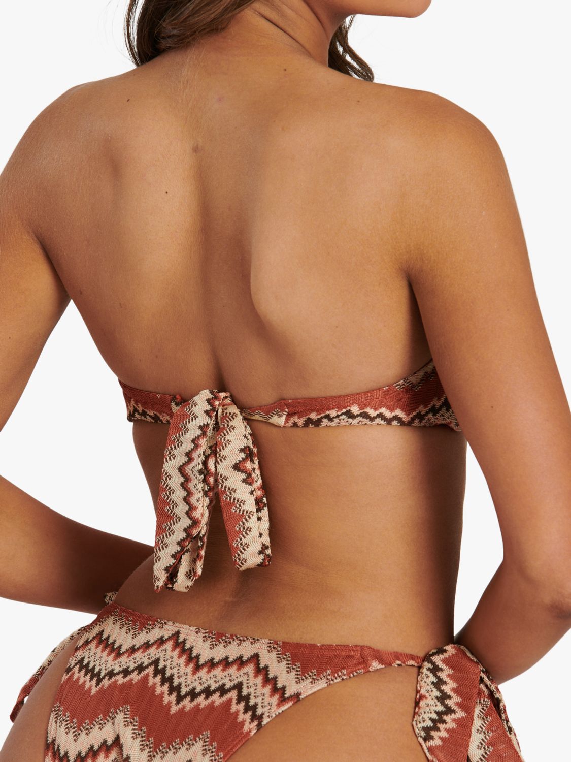 South Beach Crochet Bandeau Bikini Top, Brown/Multi, 8