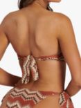 South Beach Crochet Bandeau Bikini Top, Brown/Multi