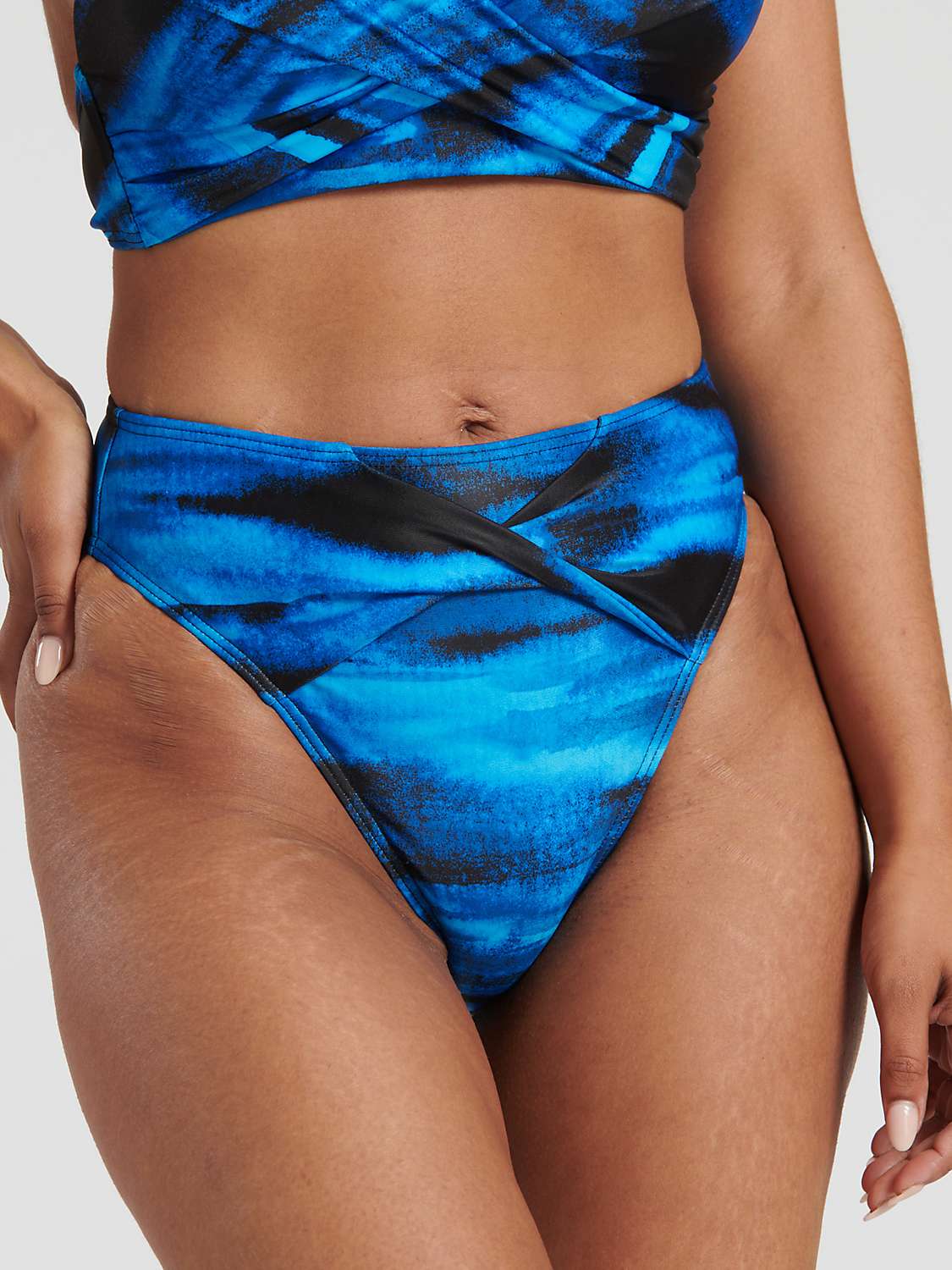 Buy South Beach Printed Twisted Cup Halterneck Bikini Top, Blue/Multi Online at johnlewis.com