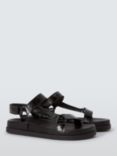 AND/OR Leap Leather Footbed Sandals, Black