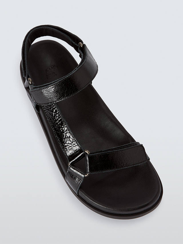 AND/OR Leap Leather Footbed Sandals, Black