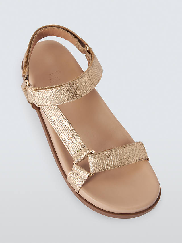 AND/OR Leap Leather Footbed Sandals, Gold