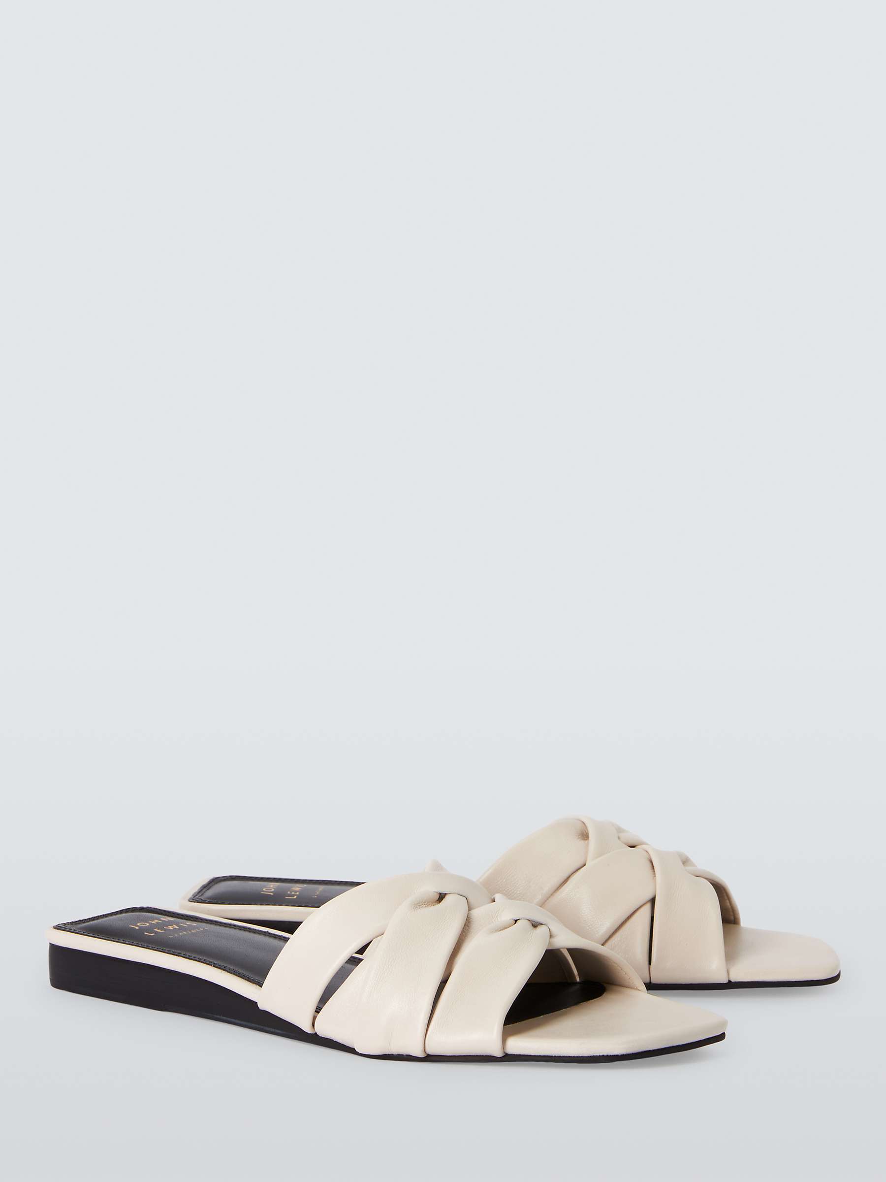 Buy John Lewis Lopez Leather Ruched Interwoven Mule Sandals Online at johnlewis.com