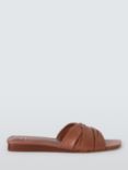 John Lewis Lopez Leather Ruched Interwoven Mule Sandals