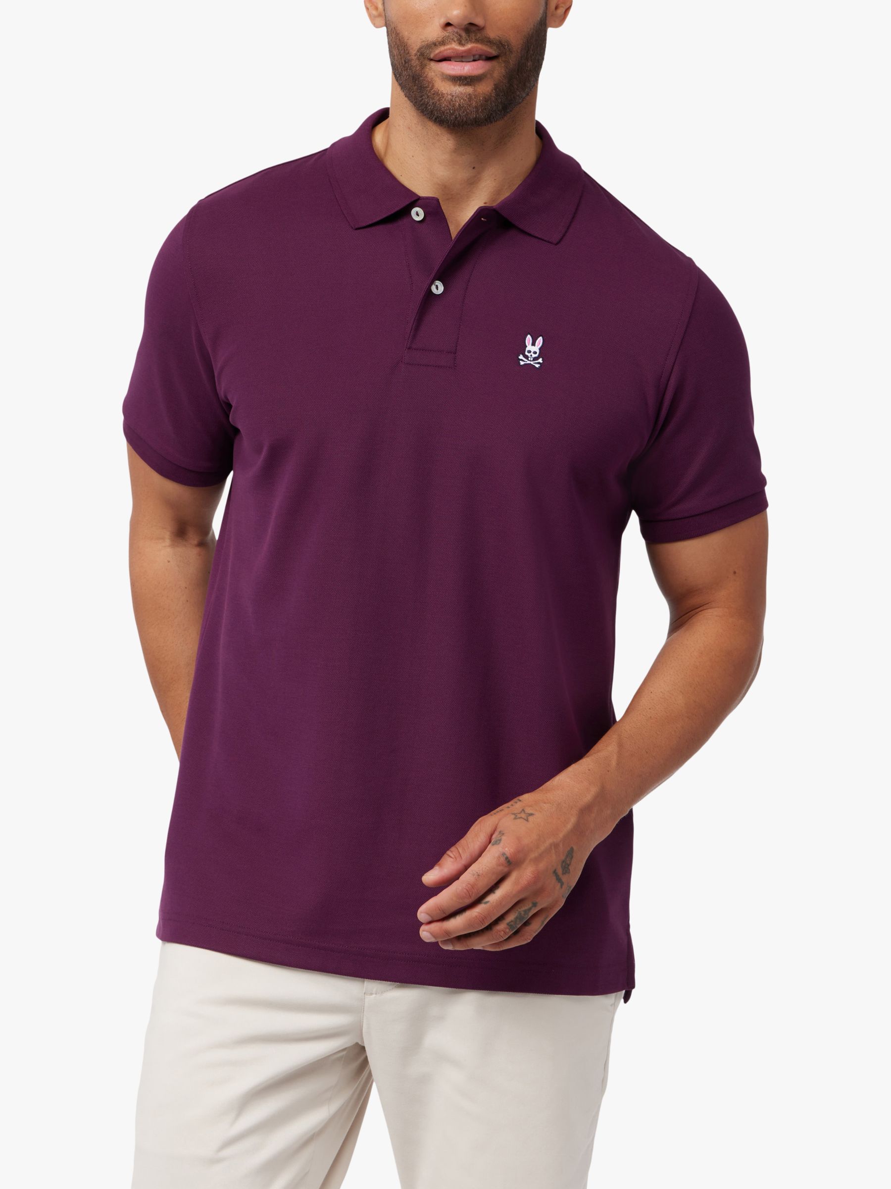 Psycho Bunny Classic Pique Polo Shirt, Purple, S