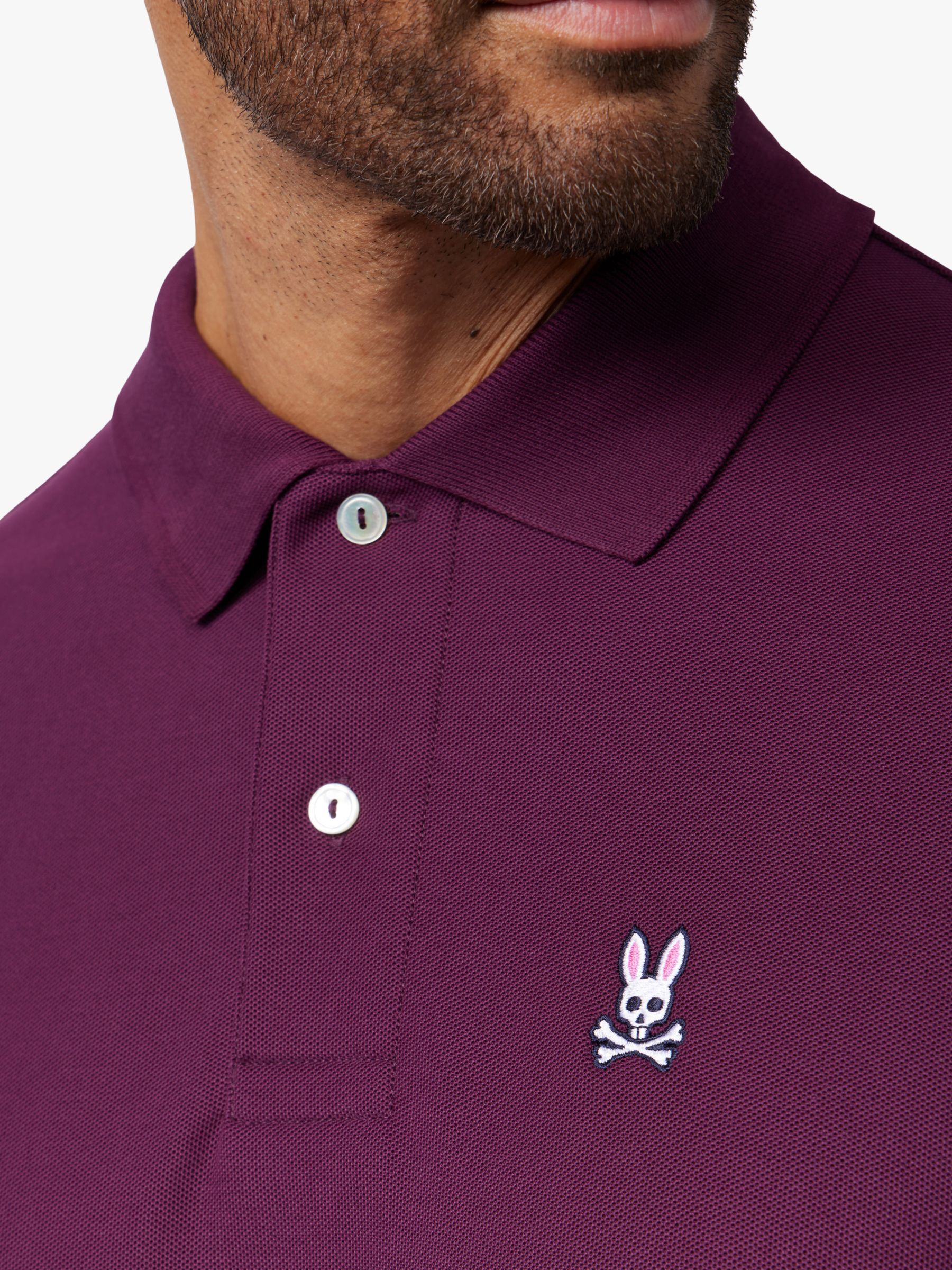 Psycho Bunny Classic Pique Polo Shirt, Purple, S