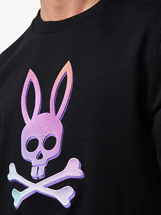 Psycho Bunny Bloomington Graphic Print Sweatshirt, Black/Multi