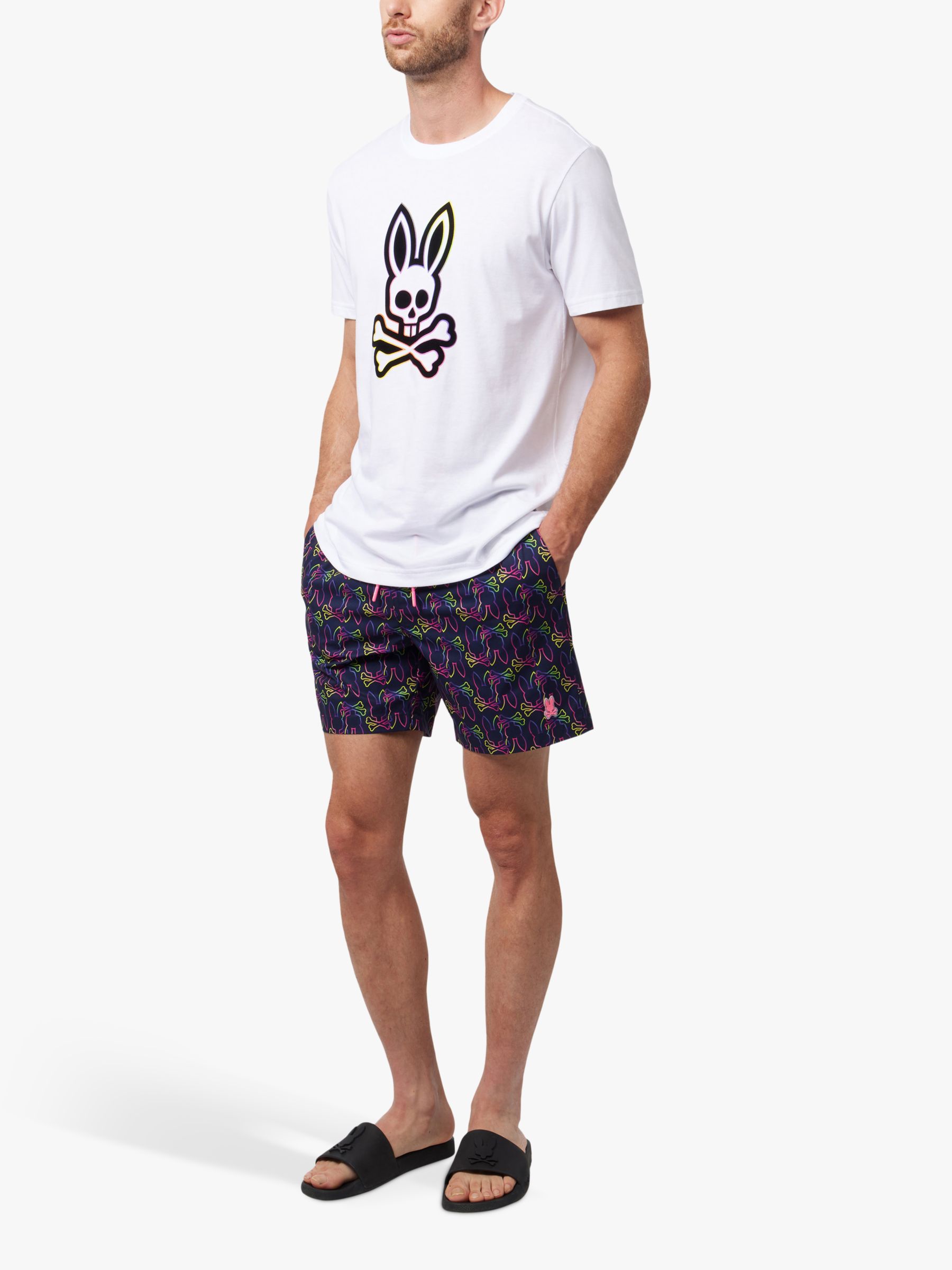 Psycho Bunny Cotton Graphic T-Shirt, White, XL