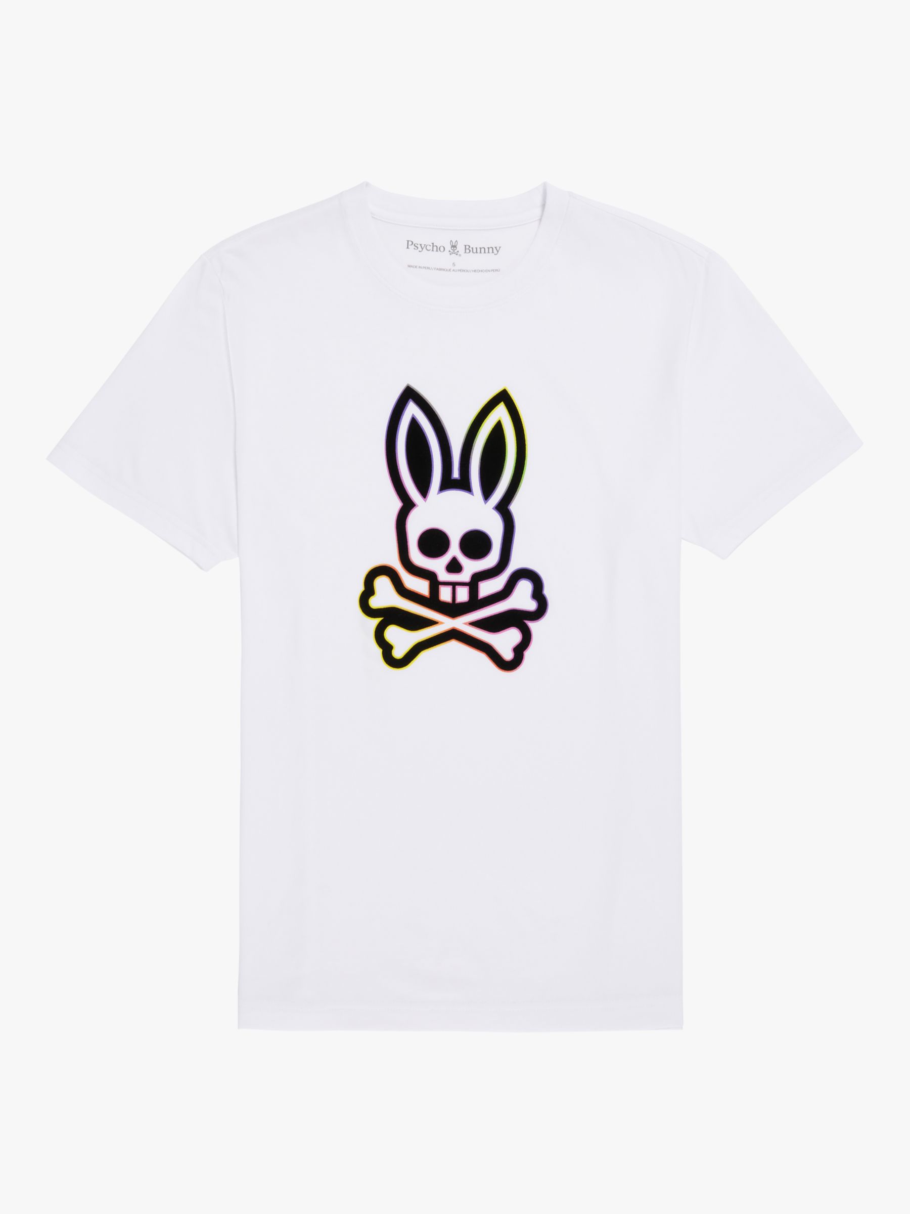 Psycho Bunny Cotton Graphic T-Shirt, White, XL