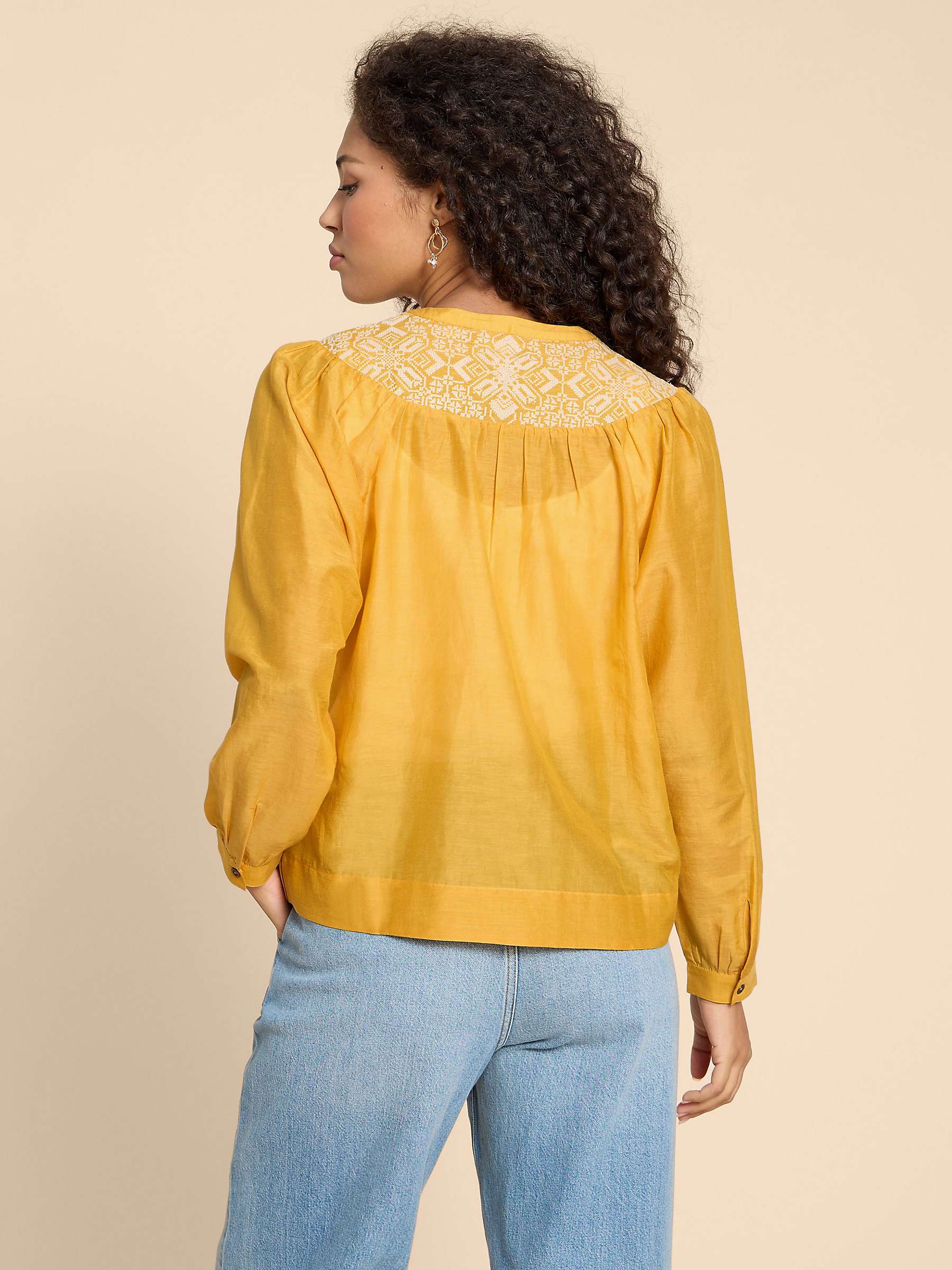 Buy White Stuff Rose Cotton Silk Top, Chartreuse/Multi Online at johnlewis.com