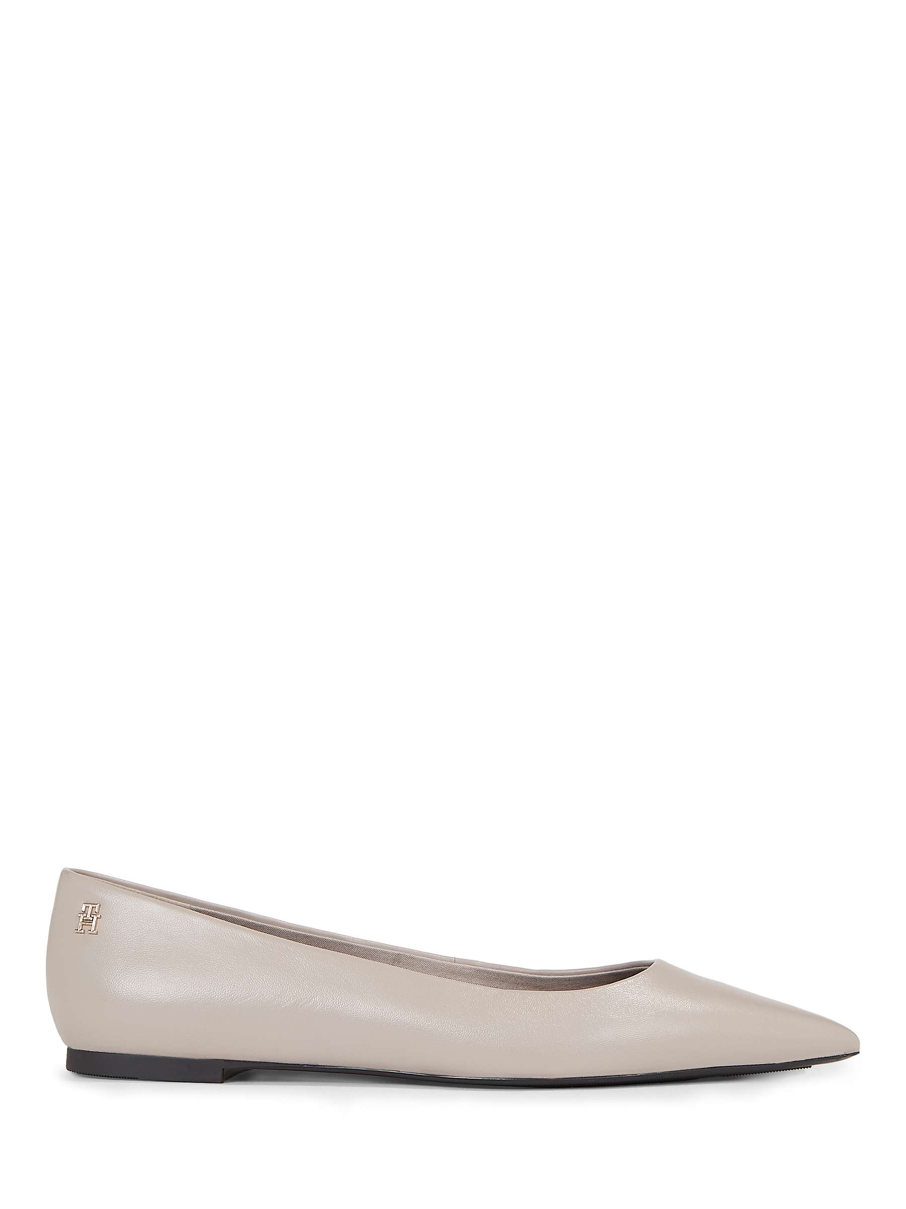 Buy Tommy Hilfiger Essential Pointed Toe Leather Pumps, Smooth Taupe Online at johnlewis.com
