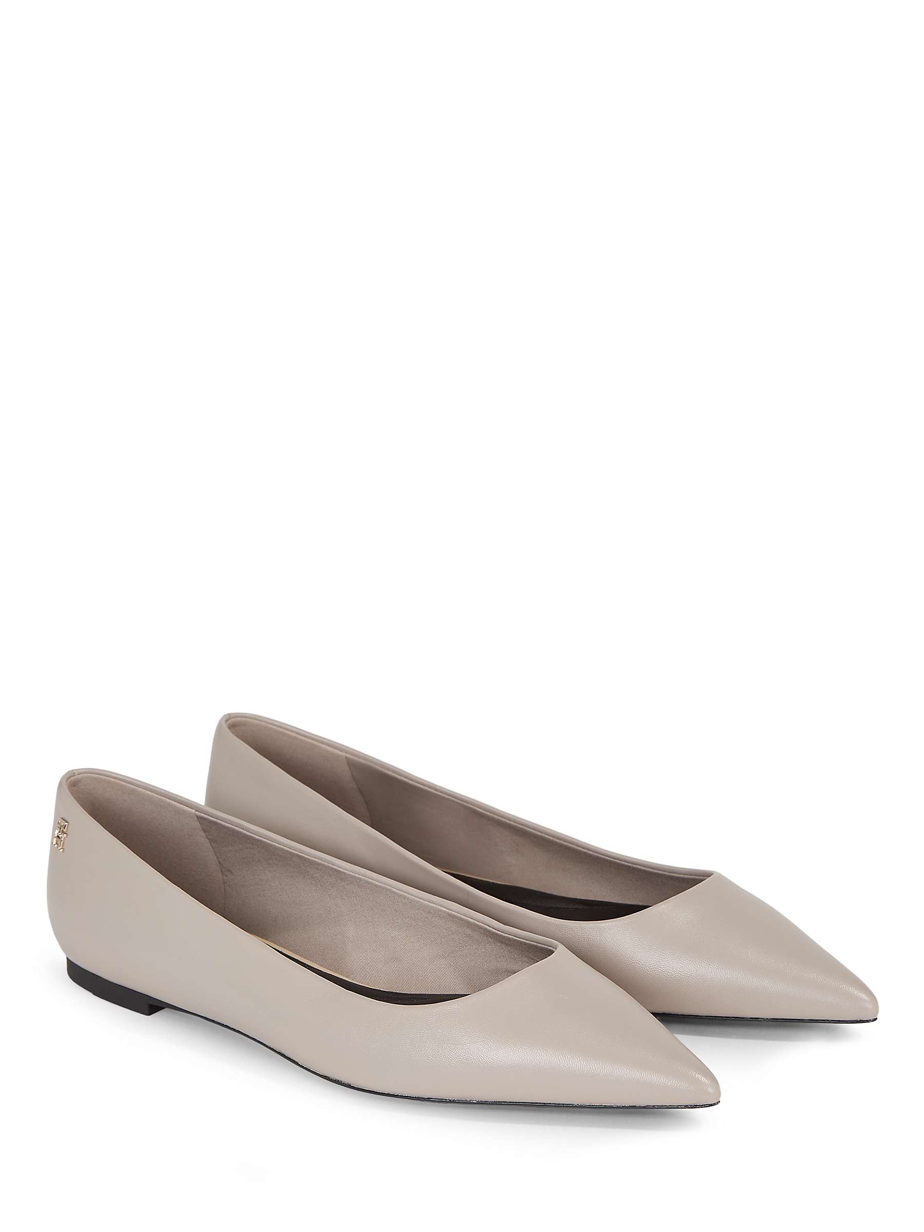 Buy Tommy Hilfiger Essential Pointed Toe Leather Pumps, Smooth Taupe Online at johnlewis.com