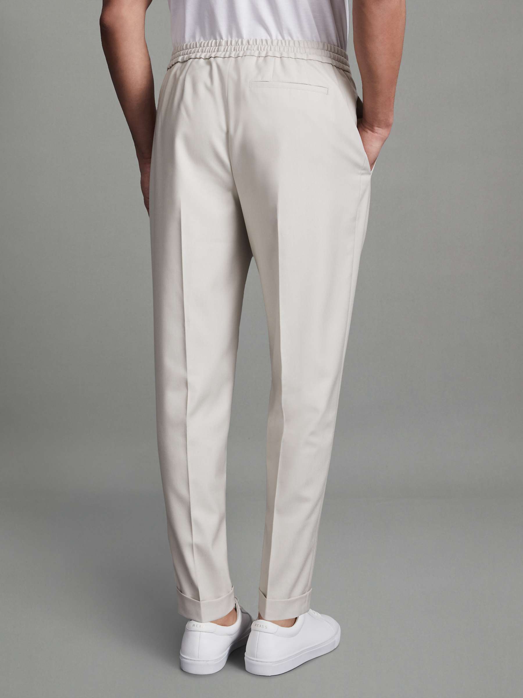 Buy Reiss Brighton Pleated Relaxed Trousers, Stone Online at johnlewis.com