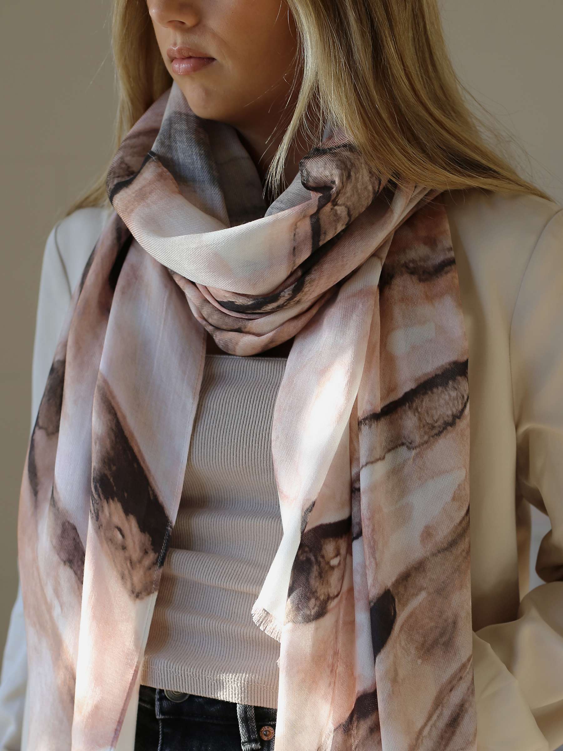 Buy Tutti & Co Ashore Scarf, Pink/Brown/White Online at johnlewis.com