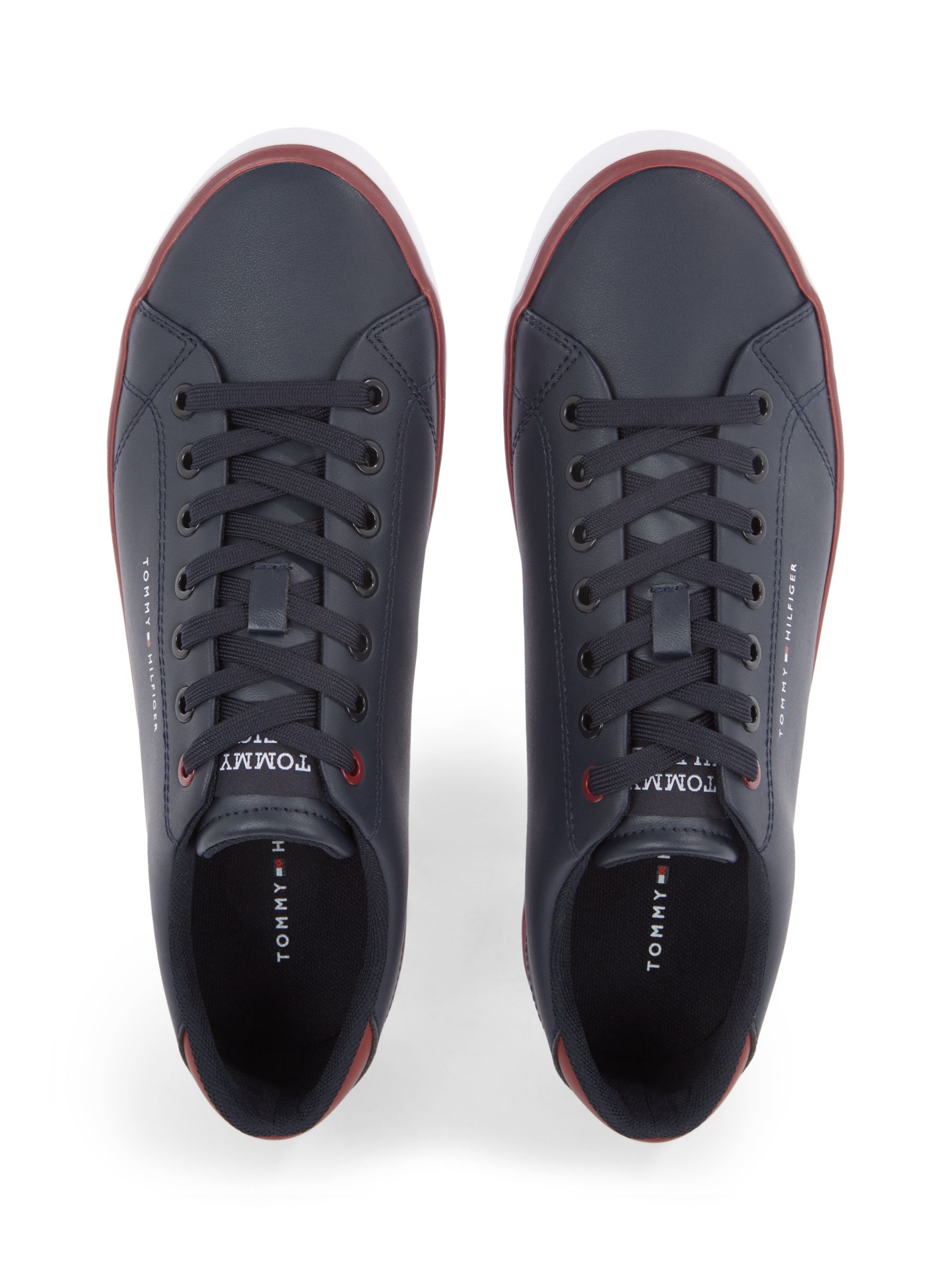 Buy Tommy Hilfiger Leather Low Top Trainers, Desert Sky Online at johnlewis.com