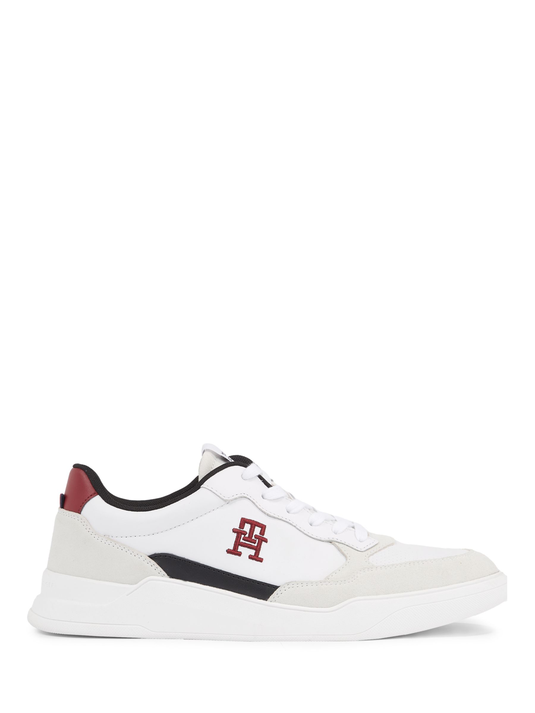 Tommy Hilfiger Elevated Cupsole Leather Trainers, White/Multi, EU41