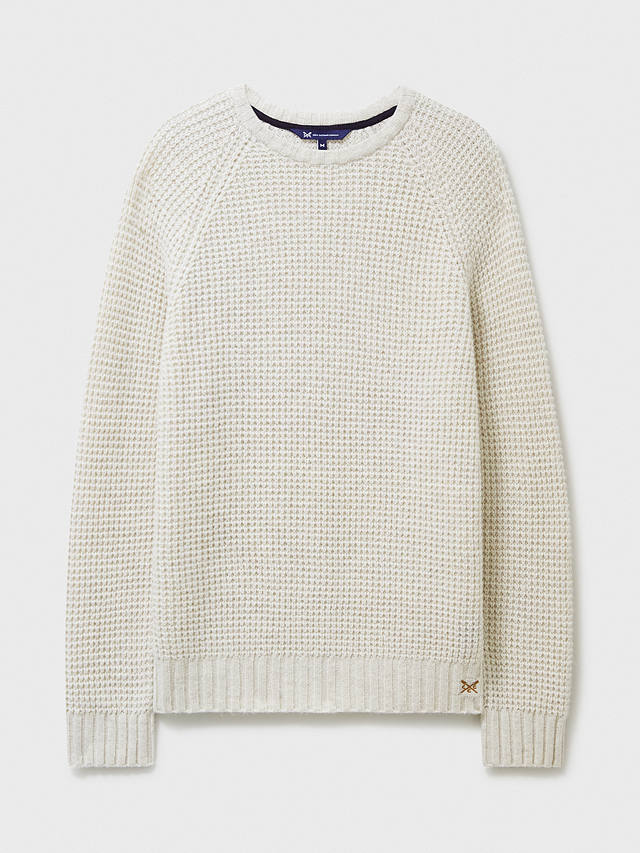 Crew Clothing Wilden Wool Blend Waffle Stitch Knit Jumper, Oatmeal