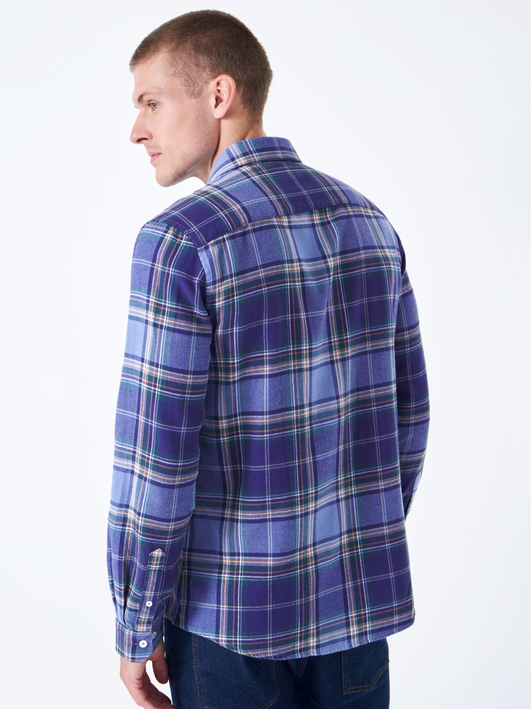 Buy Crew Clothing Kipling Flannel Shirt, Blue/Multi Online at johnlewis.com