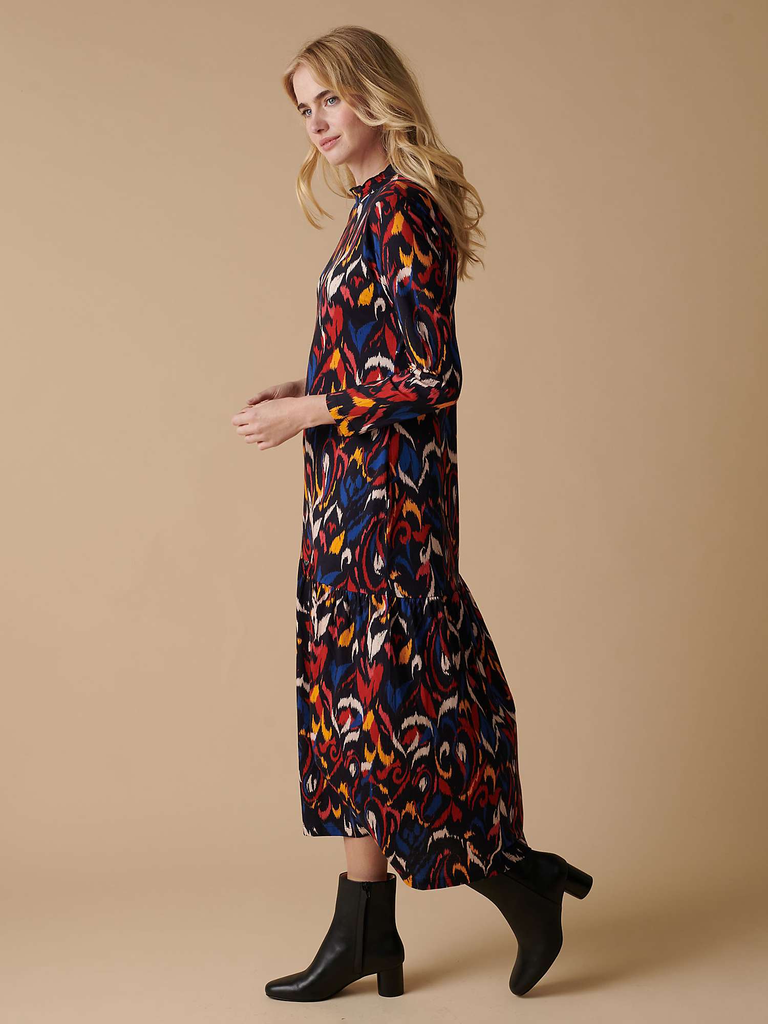 Buy Cape Cove Abby Abstract Print High Neck Jersey Midi Dress, Multi Online at johnlewis.com
