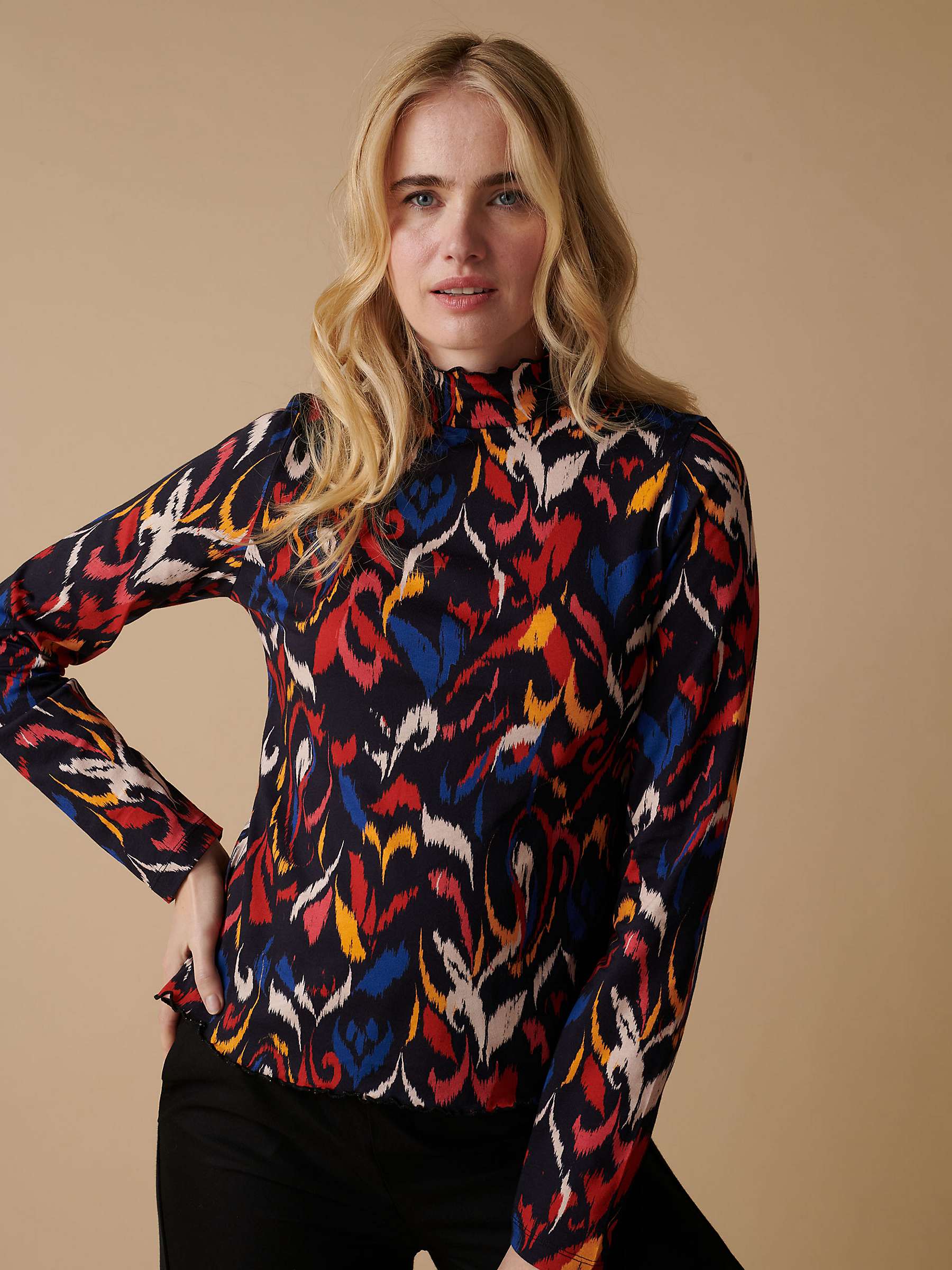 Buy Cape Cove Amy Abstract Print Cotton Jersey Top, Multi Online at johnlewis.com