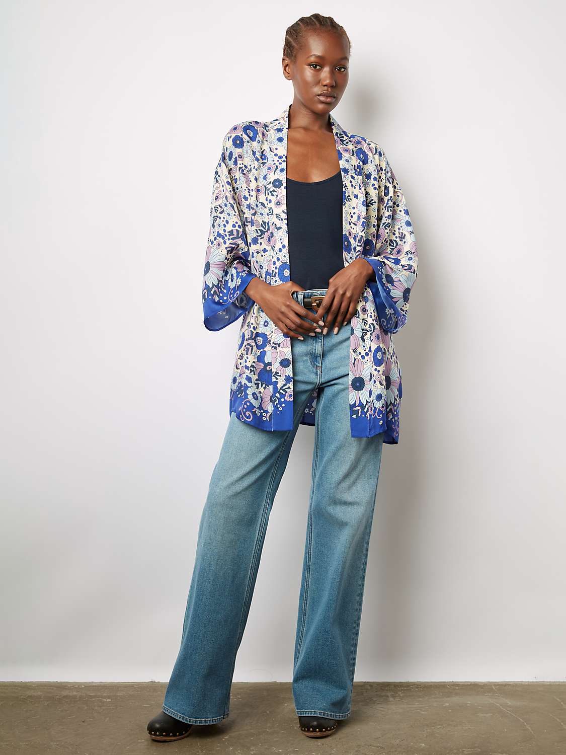 Buy Gerard Darel Betta Silk Blend Floral Kimono, Natural/Multi Online at johnlewis.com