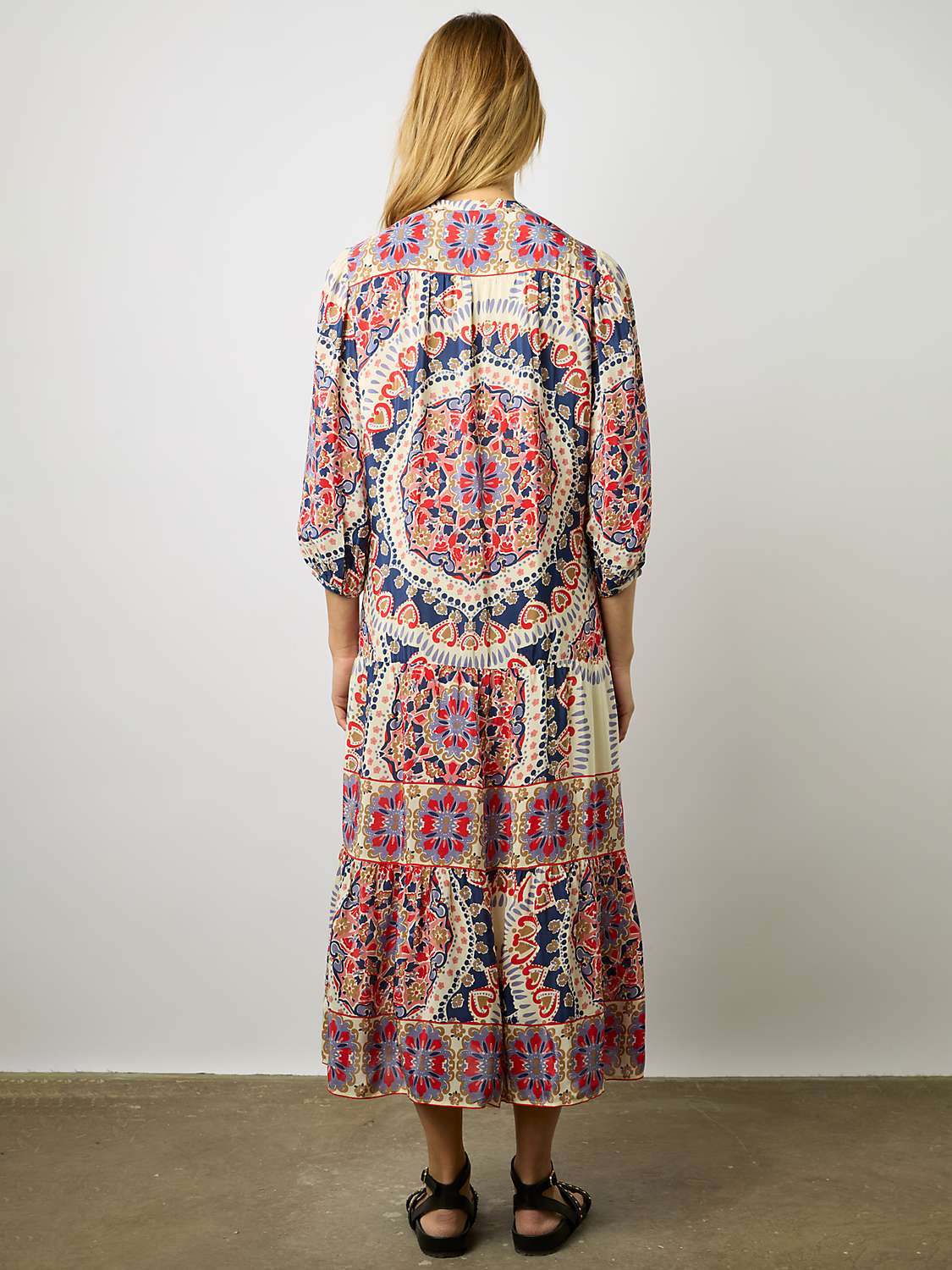Buy Gerard Darel Emi Mandala Print Tiered Maxi Dress, Natural/Multi Online at johnlewis.com