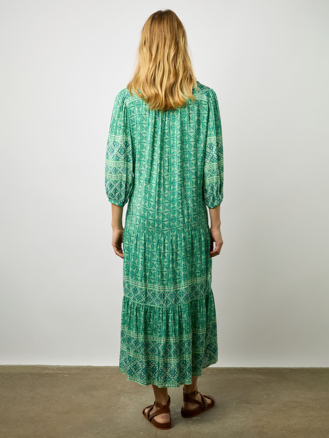 Gerard Darel Emi Geometric Print Dress, Emerald, 10