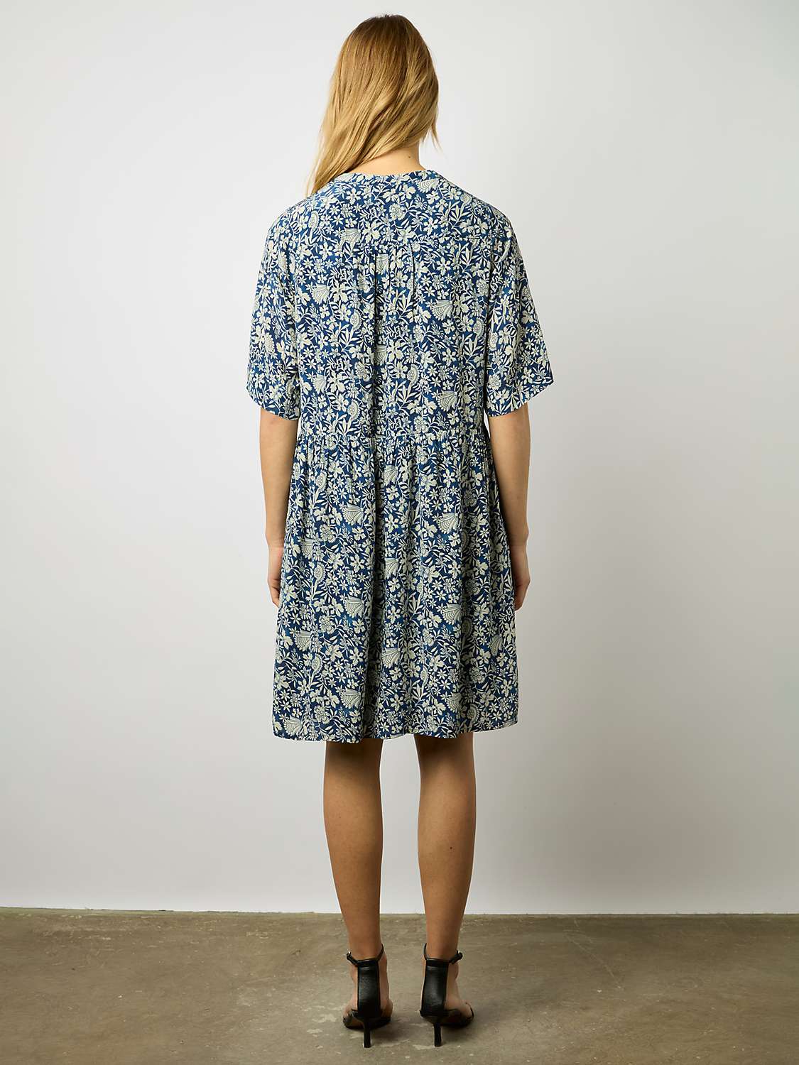 Buy Gerard Darel Ellena Floral Print Mini Dress, Indigo Online at johnlewis.com