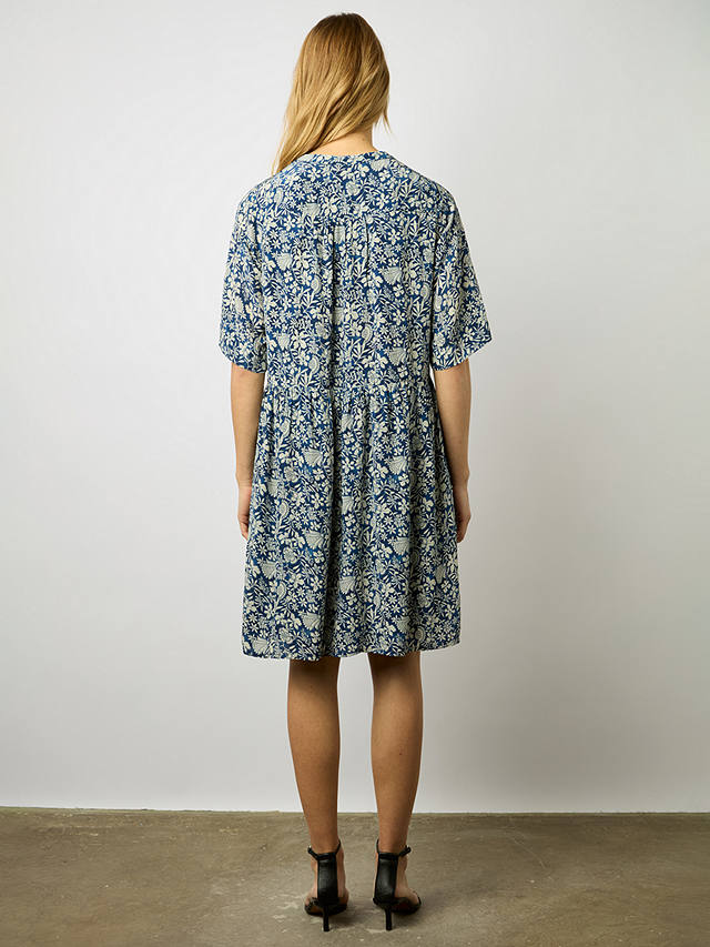 Gerard Darel Ellena Floral Print Mini Dress, Indigo