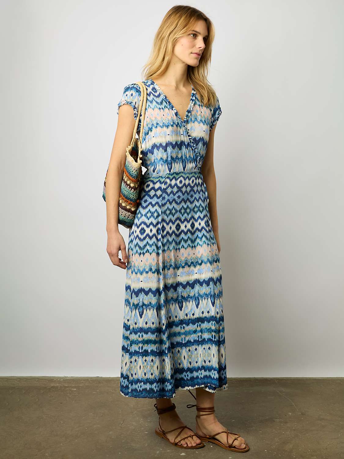 Buy Gerard Darel Emilya Geometric Dress, Indigo Online at johnlewis.com