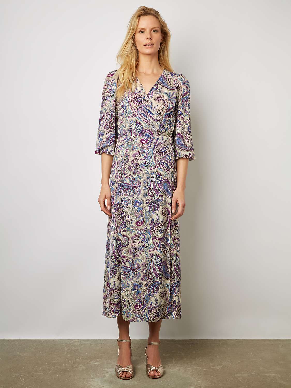 Buy Gerard Darel Edna Paisley Print Midi Wrap Dress, Purple/Multi Online at johnlewis.com
