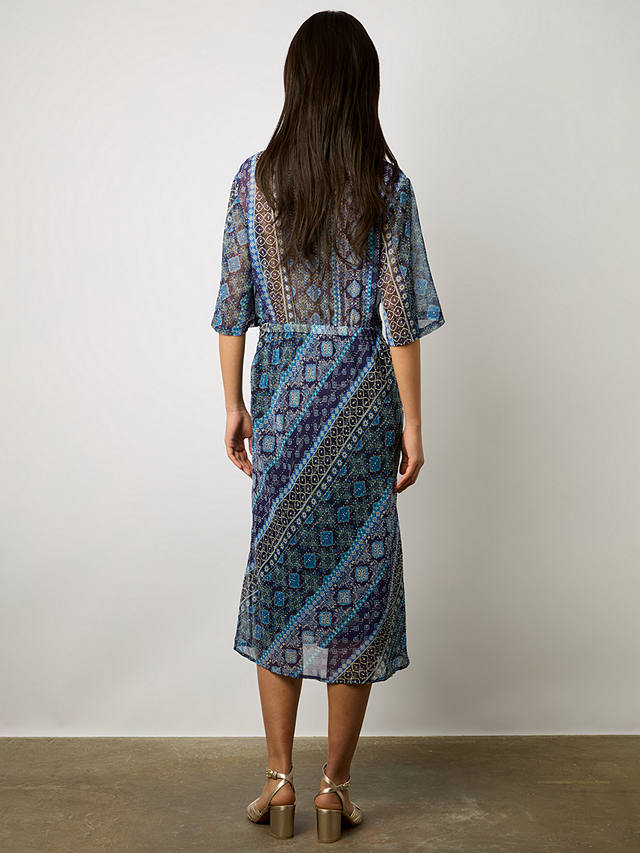 Gerard Darel Elia Stud Embellished Midi Dress, Indigo/Multi