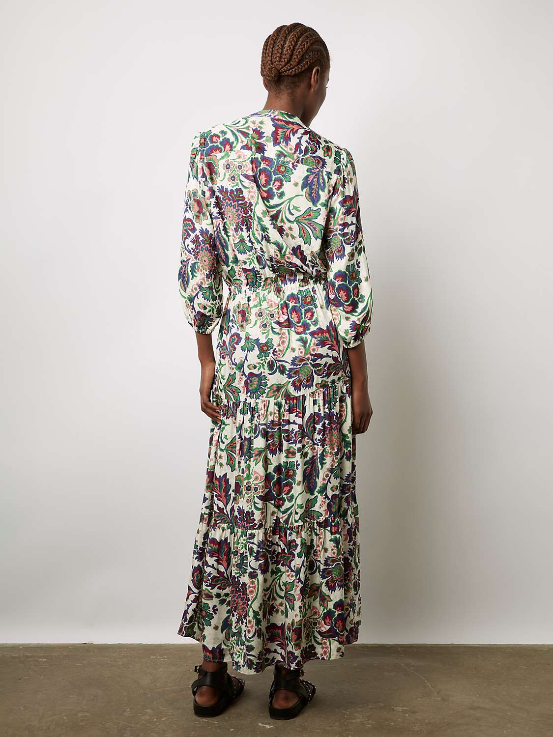 Buy Gerard Darel Elycia Botanical Print Maxi Dress, Ecru/Multi Online at johnlewis.com