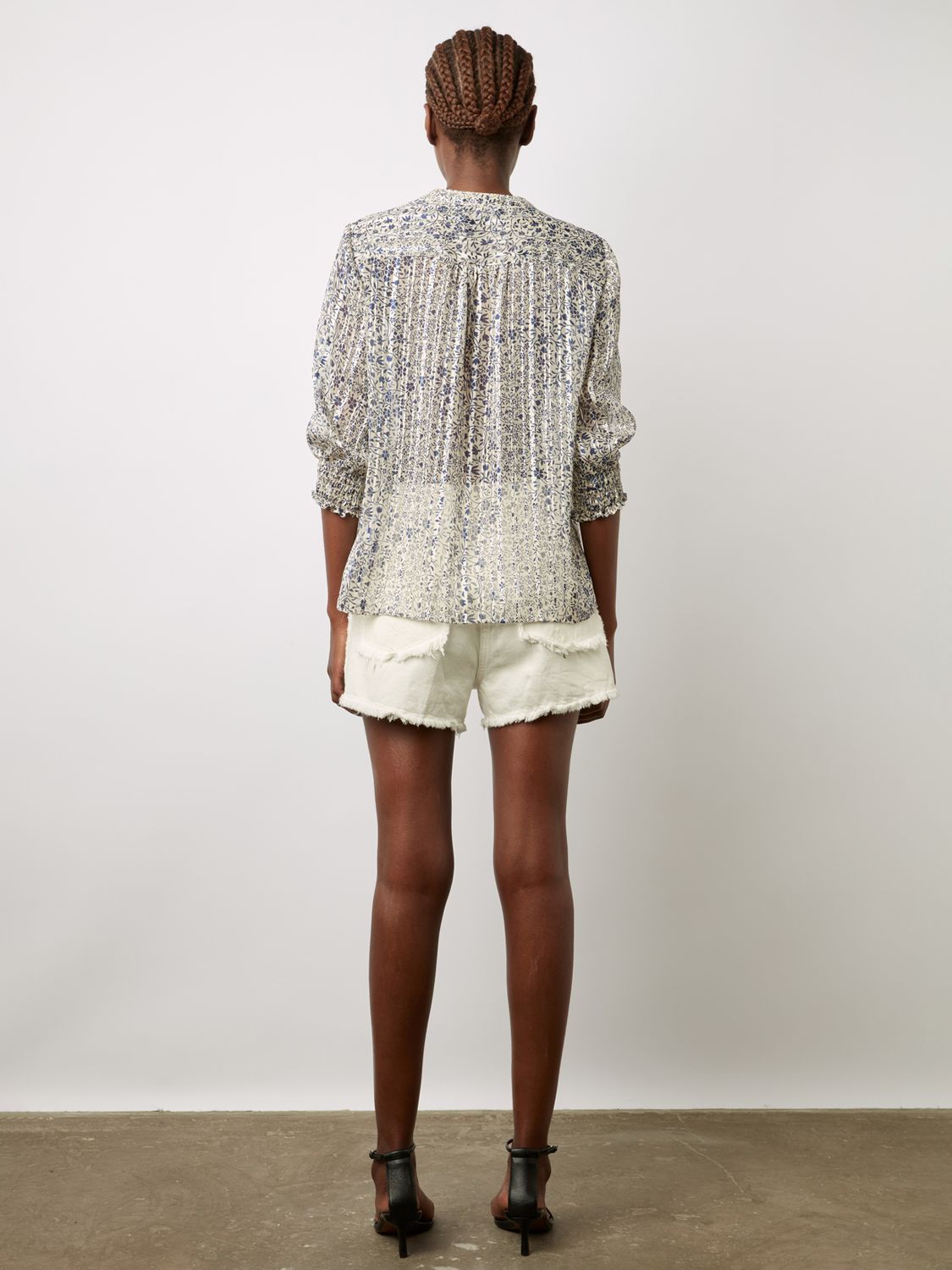 Buy Gerard Darel Ange Floral Print Blouse, Ecru/Multi Online at johnlewis.com