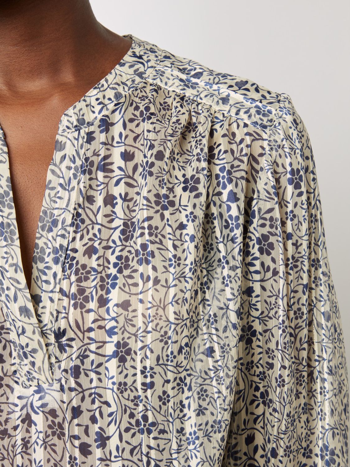 Buy Gerard Darel Ange Floral Print Blouse, Ecru/Multi Online at johnlewis.com