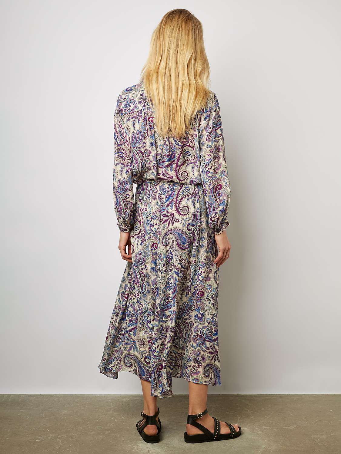 Buy Gerard Darel Daffy Paisley Print Midi Skirt, Purple/Multi Online at johnlewis.com