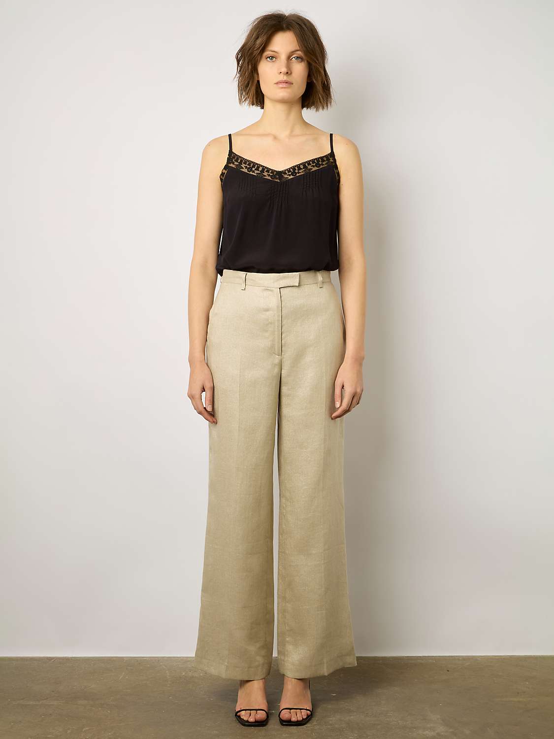 Buy Gerard Darel Carmen Linen Blend Trousers, Sand Online at johnlewis.com
