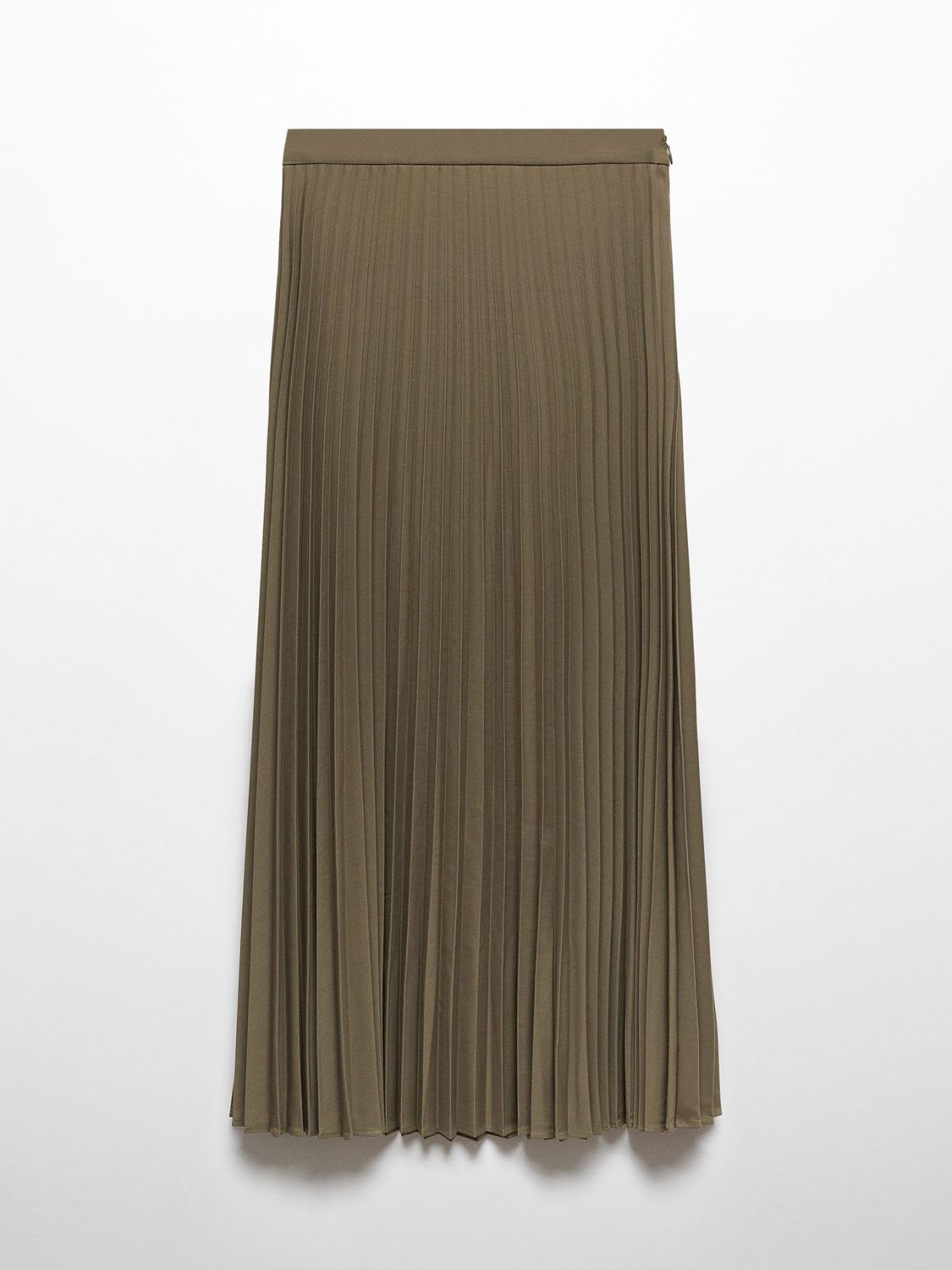 Buy Mango Camila Pleated Midi Skirt, Khaki Online at johnlewis.com
