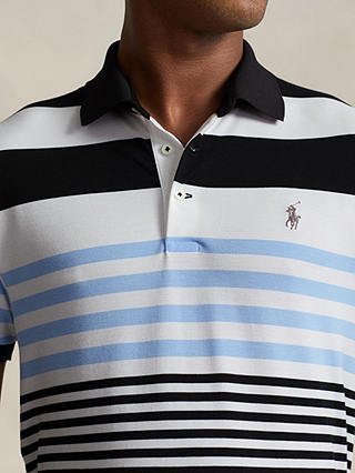 Polo Golf Ralph Lauren Tailored Fit Performance Stripe Polo Shirt, Black/Multi