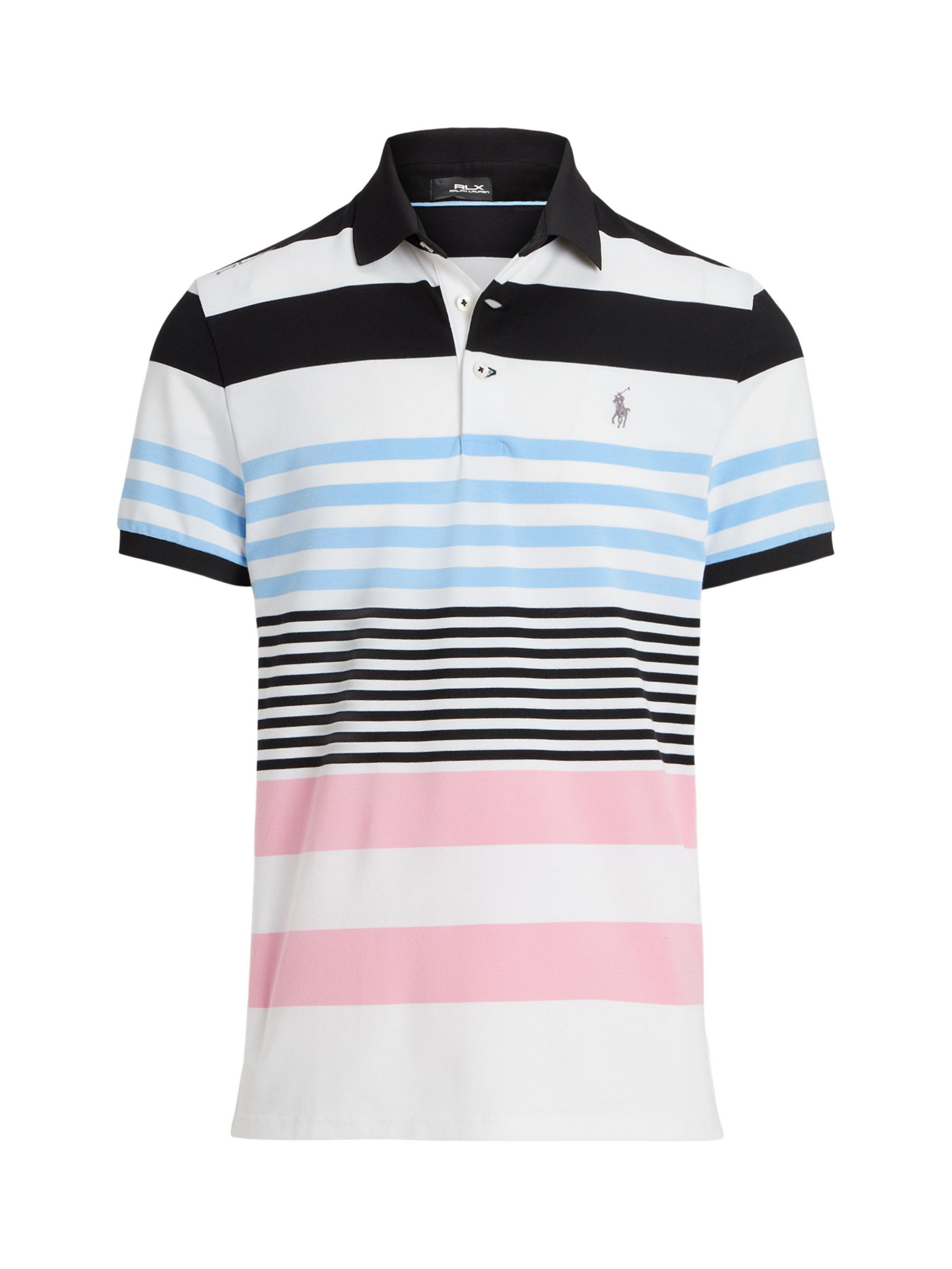 Buy Polo Golf Ralph Lauren Tailored Fit Performance Stripe Polo Shirt, Black/Multi Online at johnlewis.com