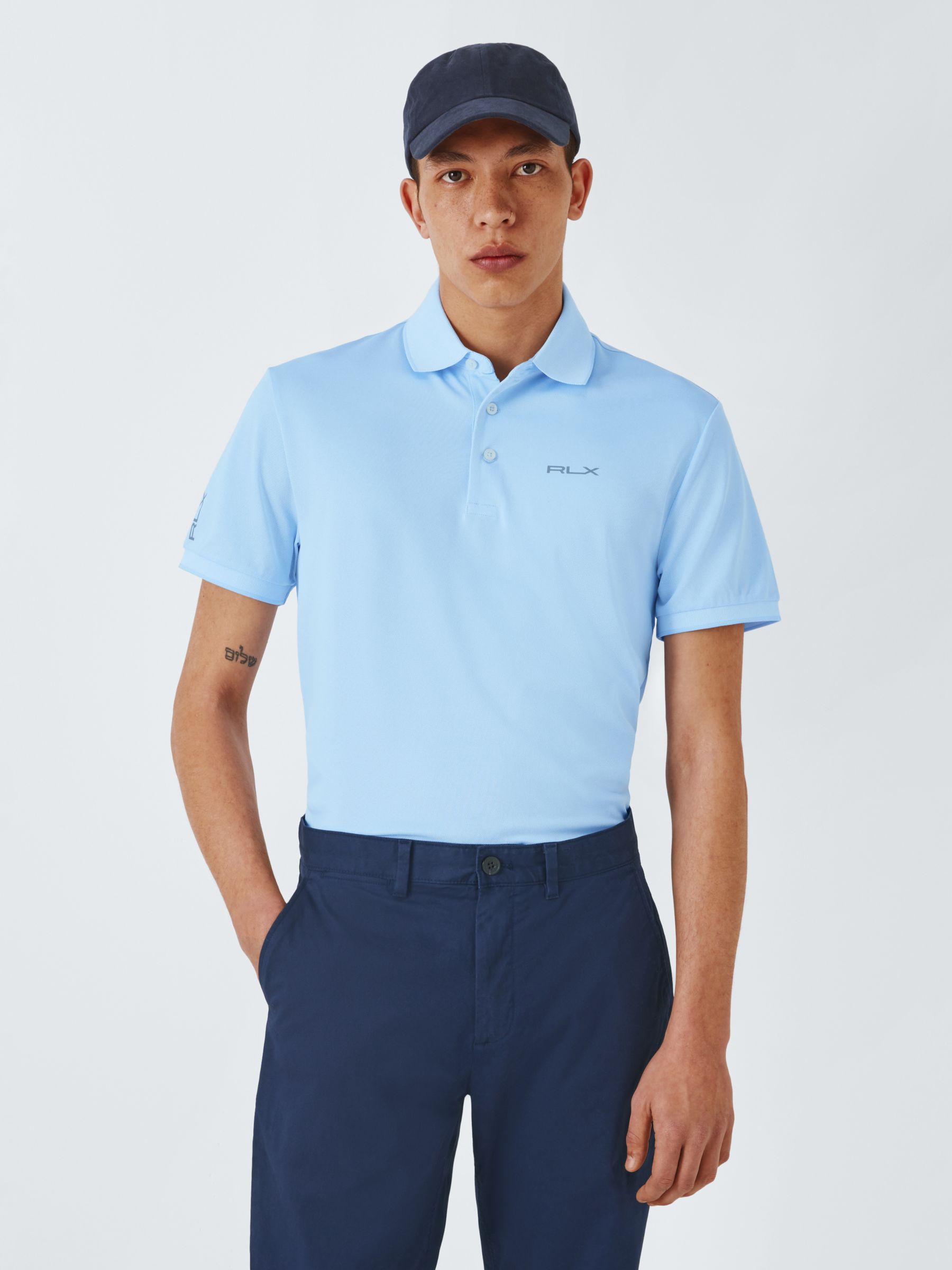 Ralph Lauren Tailored Fit Performance Polo Shirt, Office Blue, S