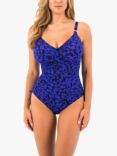 Fantasie Hope Bay Leopard Print Underwired Twist Front Swimsuit, Ultramarine