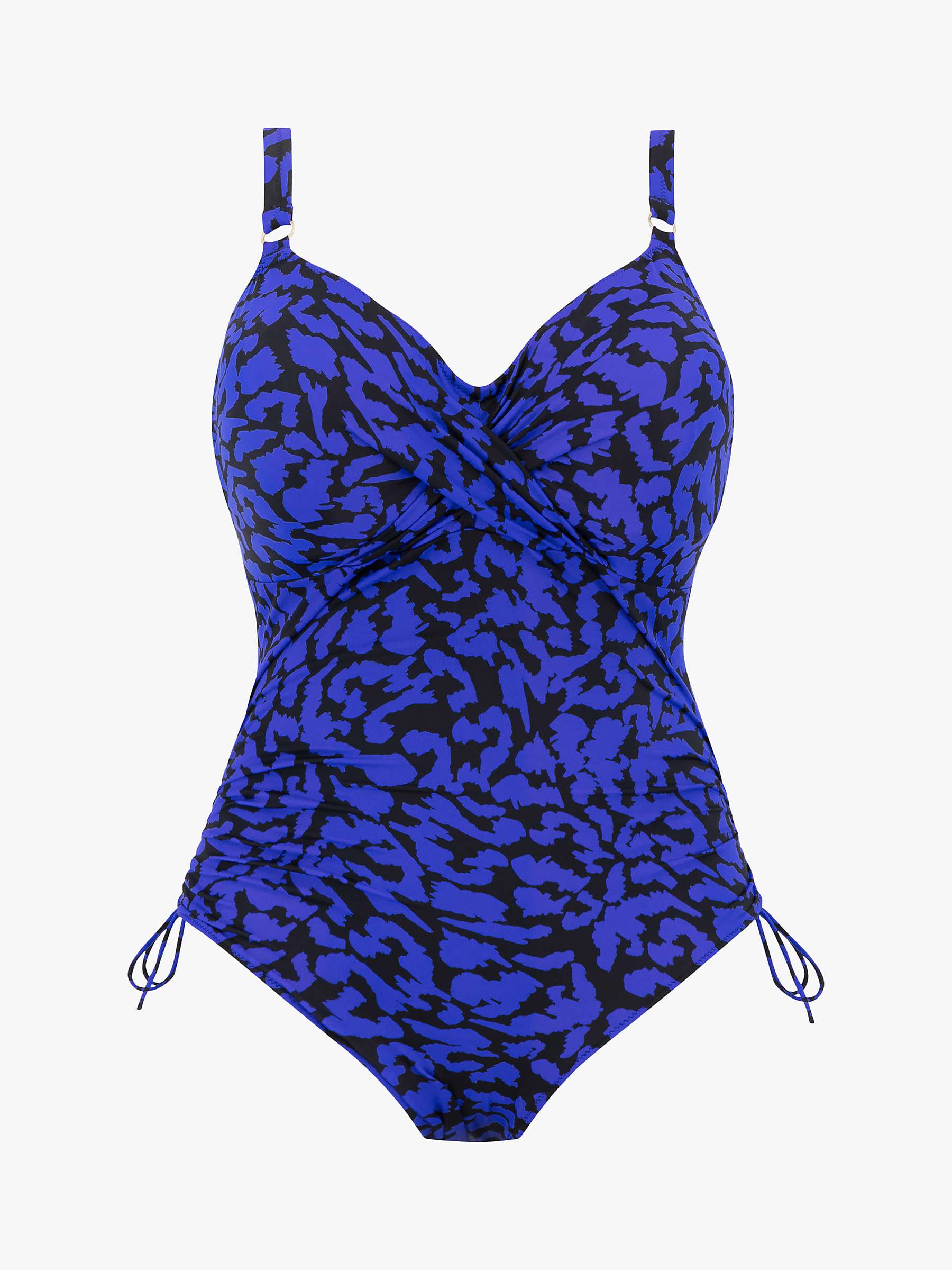 Buy Fantasie Hope Bay Leopard Print Underwired Twist Front Swimsuit, Ultramarine Online at johnlewis.com