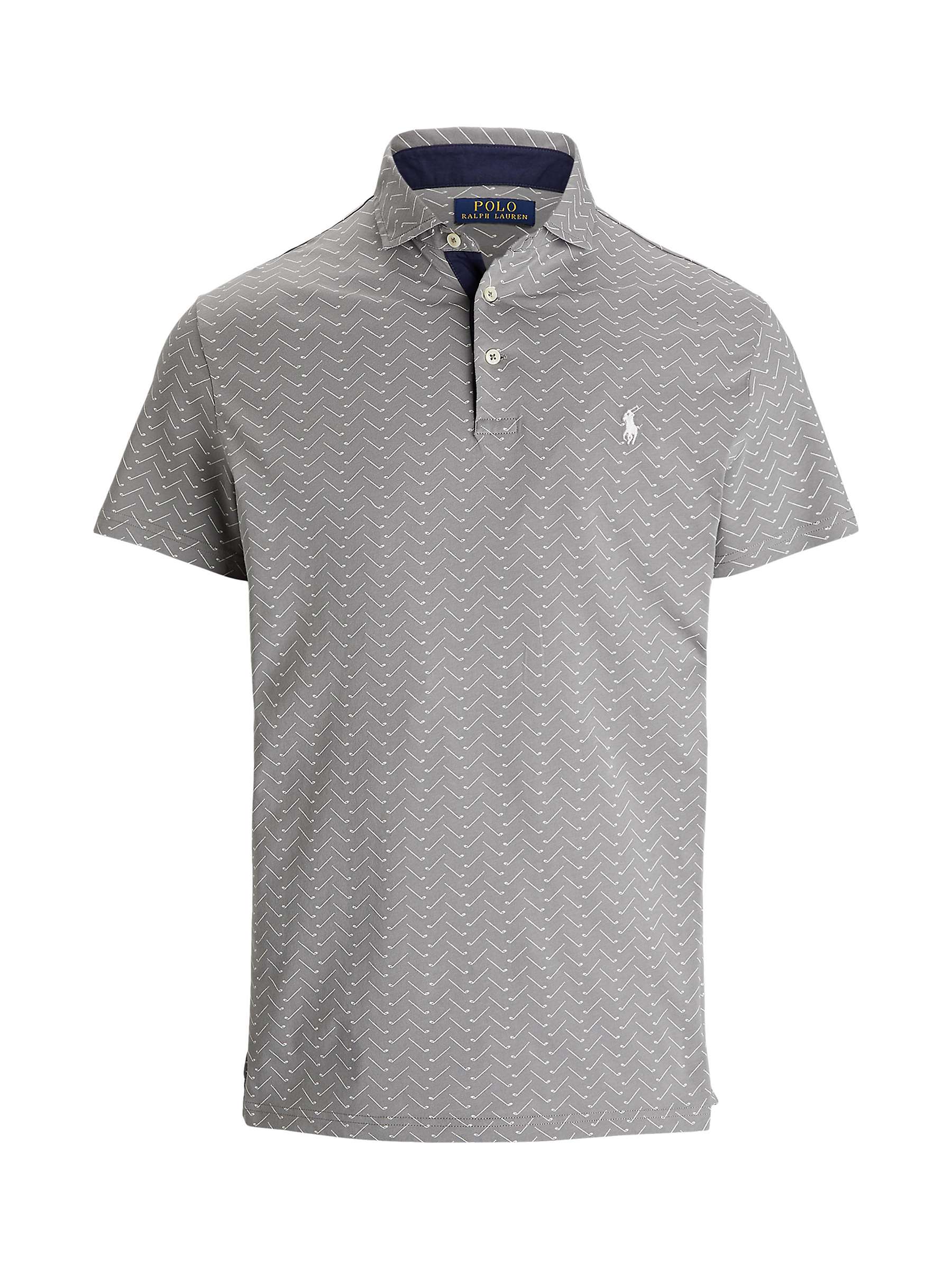 Buy Ralph Lauren Tailored Fit Club Herringbone Polo Shirt, Grey Online at johnlewis.com