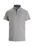 Ralph Lauren Tailored Fit Club Herringbone Polo Shirt, Grey