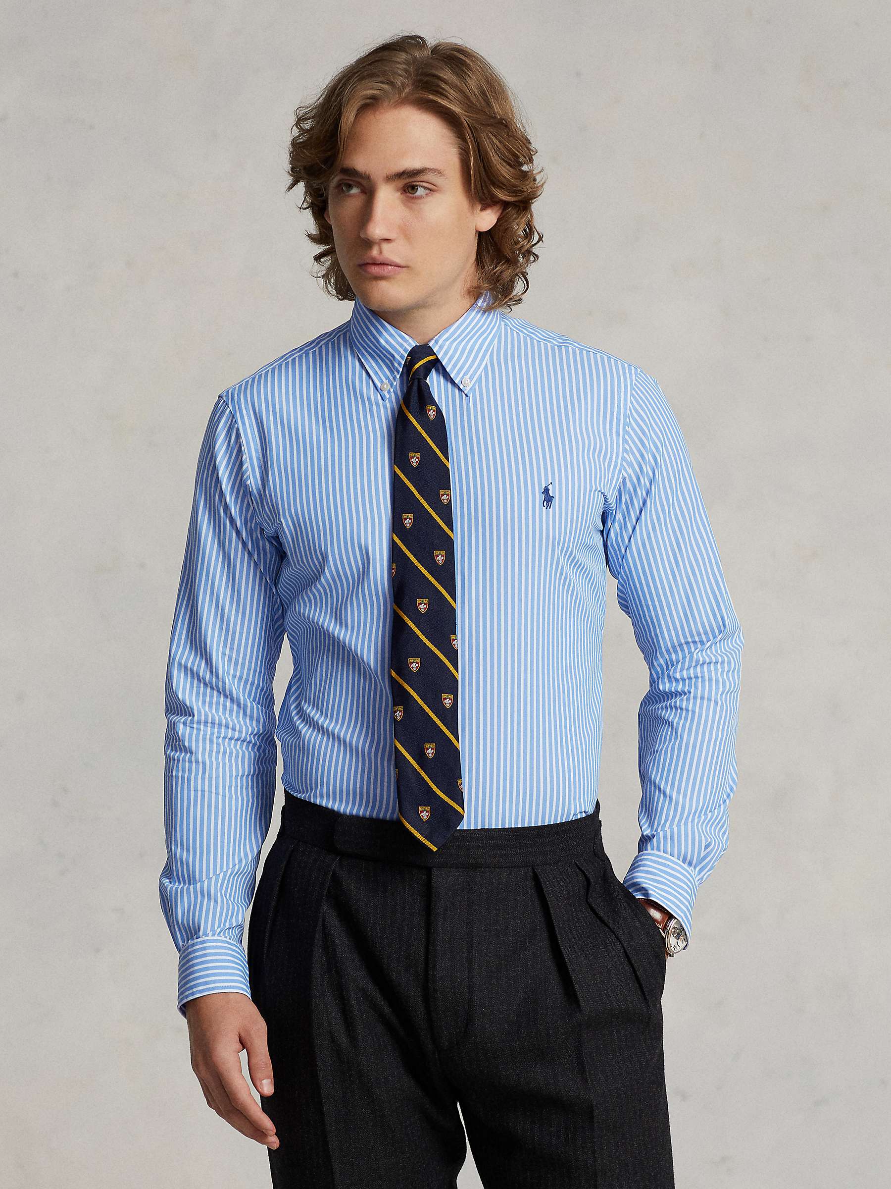 Buy Ralph Lauren Long Sleeve Stripe Shirt, Blue/White Online at johnlewis.com