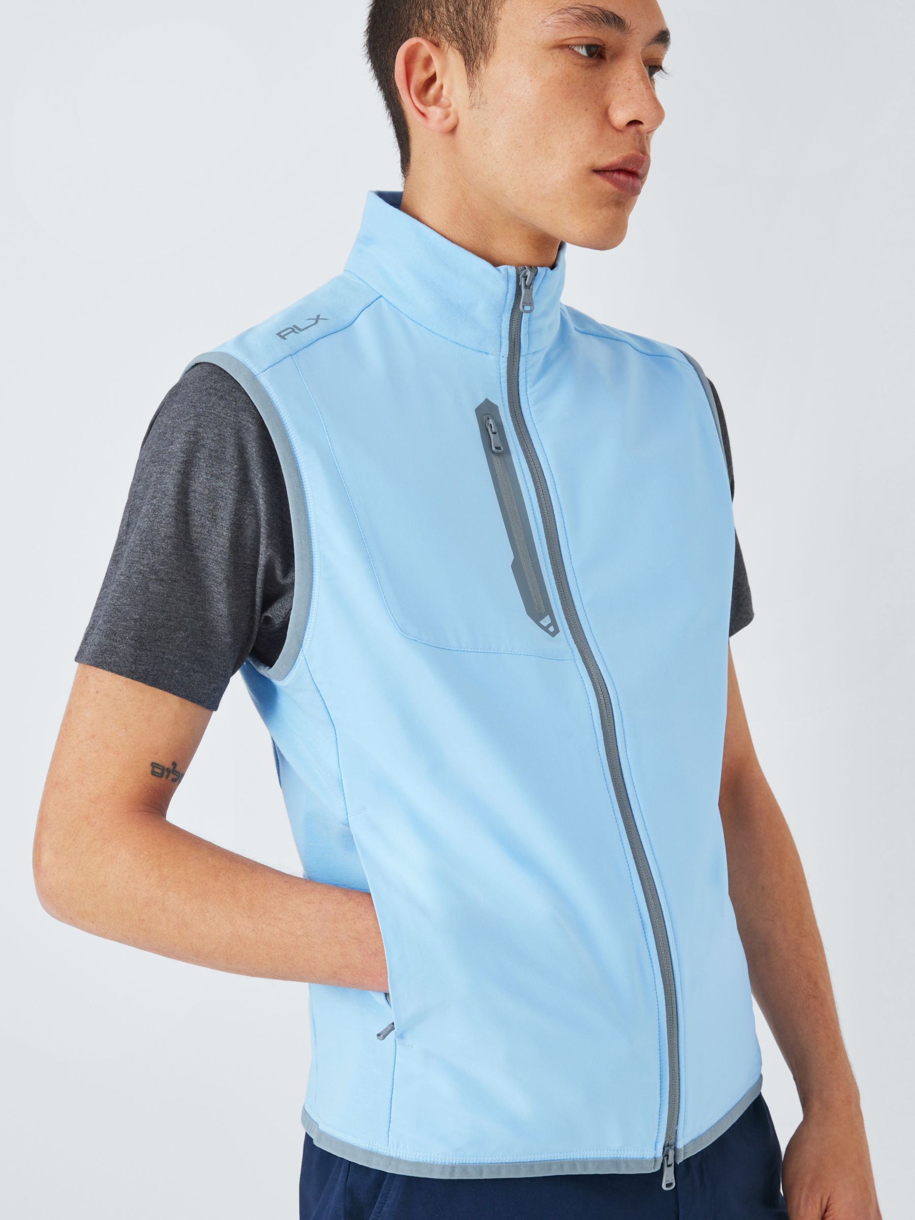 Ralph Lauren Hybrid Full Zip Vest Jacket , Light Blue, M