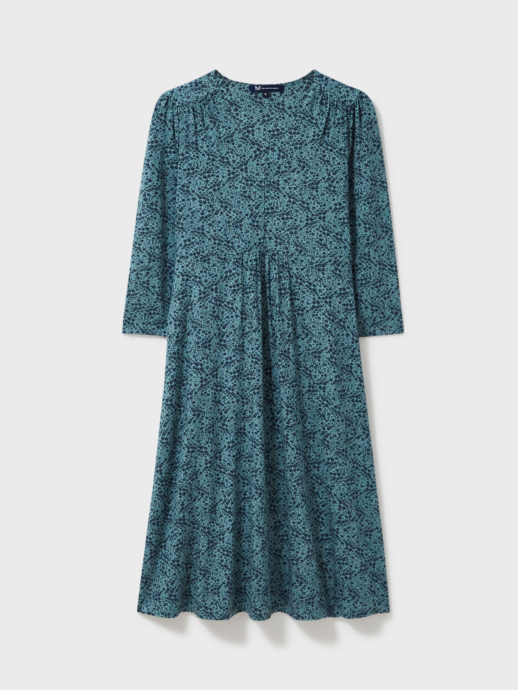 Buy Crew Clothing Dorothy Floral Jersey Dress, Teal Green Online at johnlewis.com