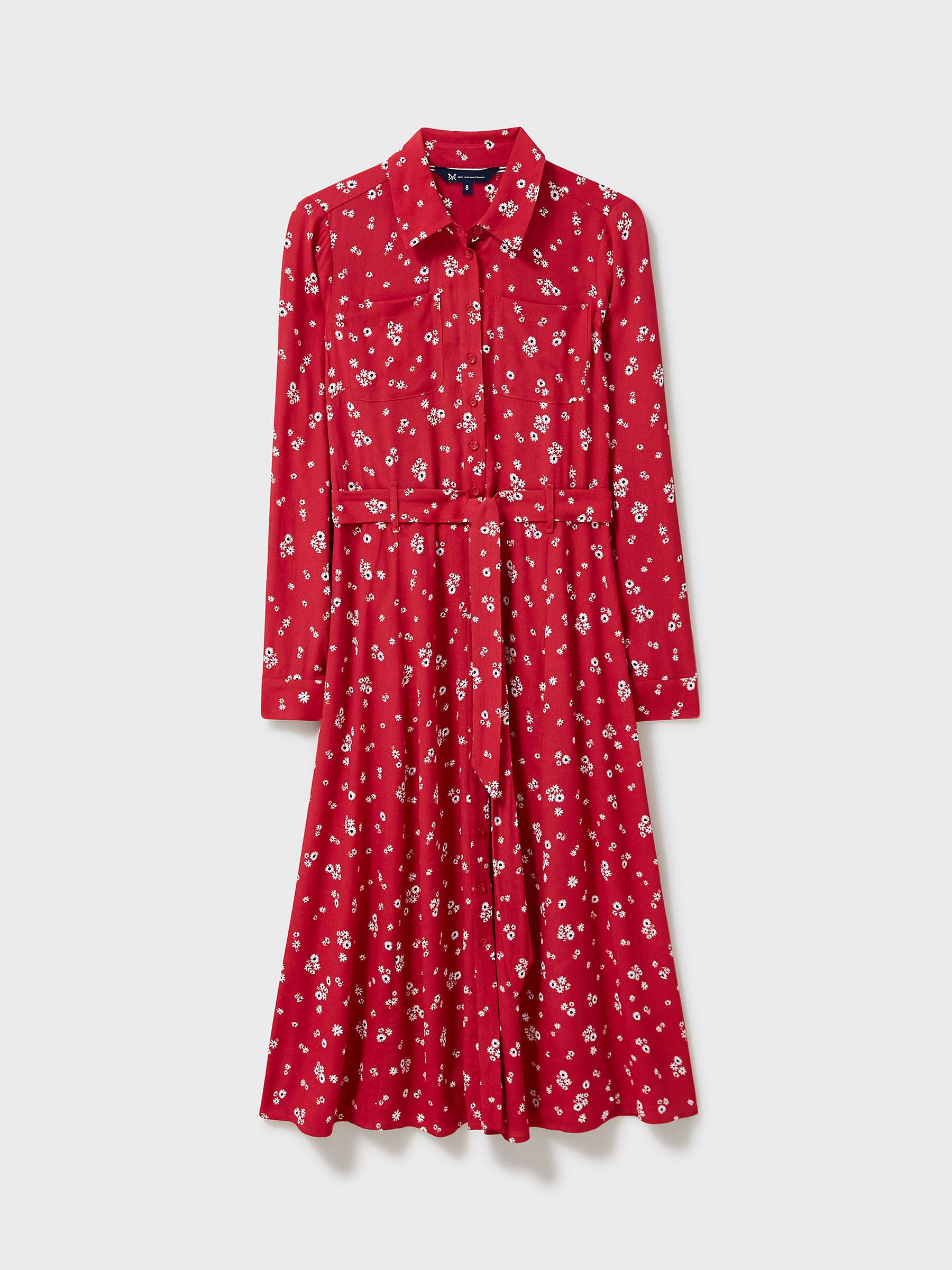 Buy Crew Clothing Sienna Tie Waist Shirt Dress, Red Wine Online at johnlewis.com