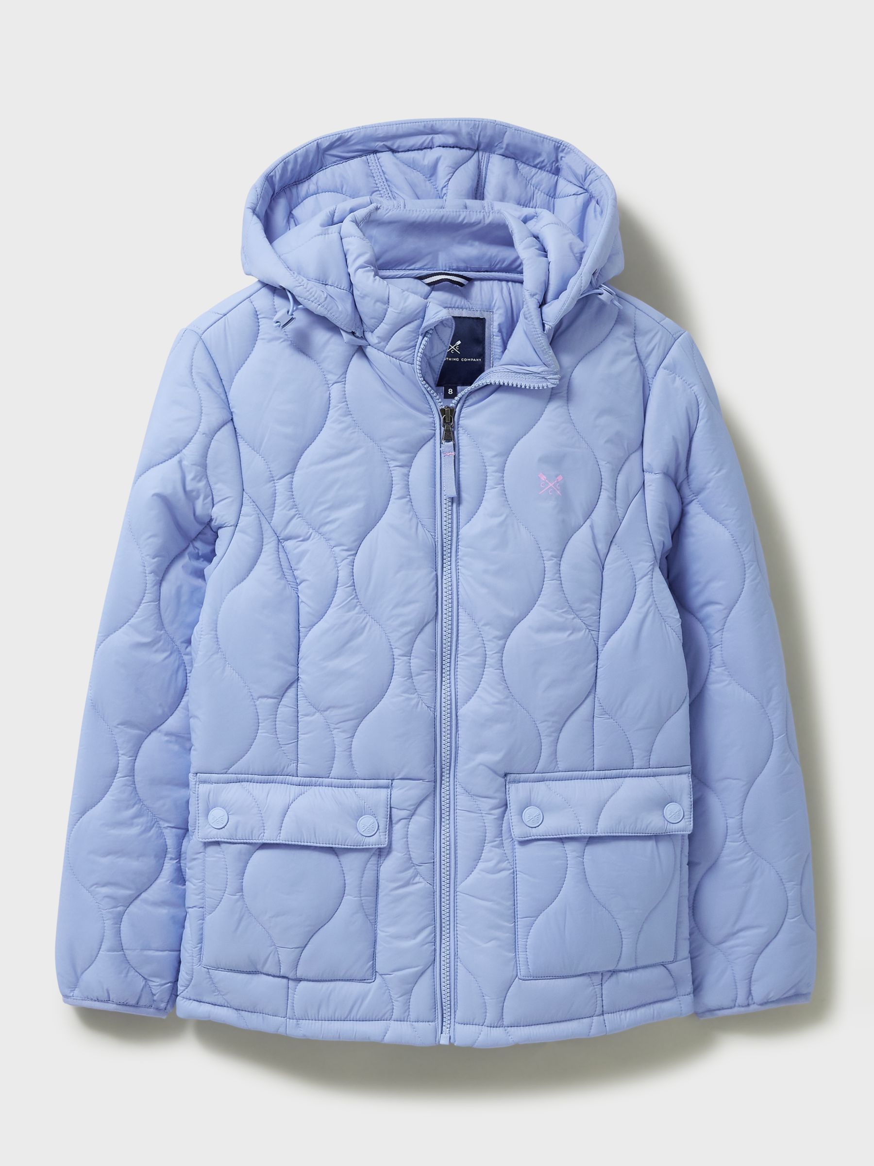 Crew Clothing Lightweight Quilted Jacket, Winter Blue at John Lewis ...